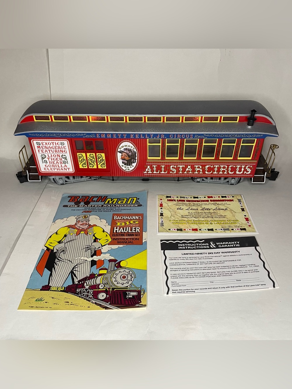 Bachmann 90020 G Scale Emmett Kelly Jr Circus Advertising Train Car + Set Manual